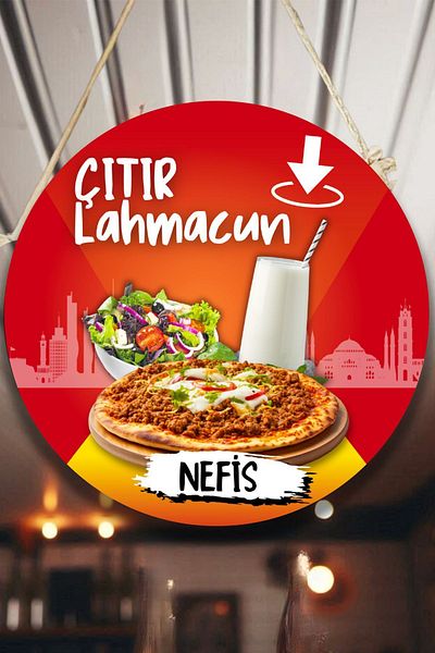 Nod Πίνακας διπλής όψης για το Lahmacun Hall - Τοίχος, Πόρτα και Πινακίδα καλωσορίσματος