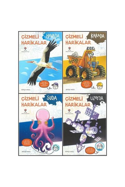 Tübitak Yayınları Çizmeli Harikalar Havada-karada-suda-uzayda Nasıl Çizilir?4...