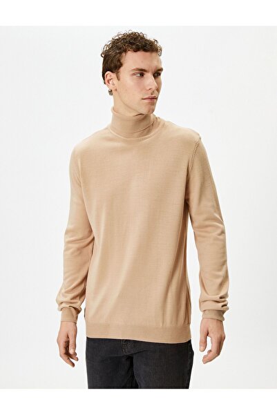 Koton Мъжки плетен пуловер с висока яка