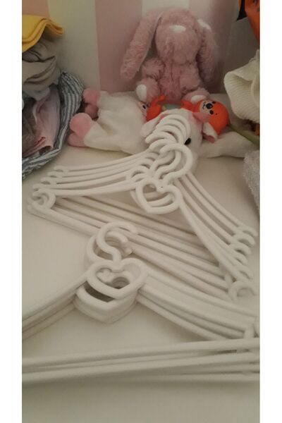 Askıcı 18 White Baby Clothes Hangers