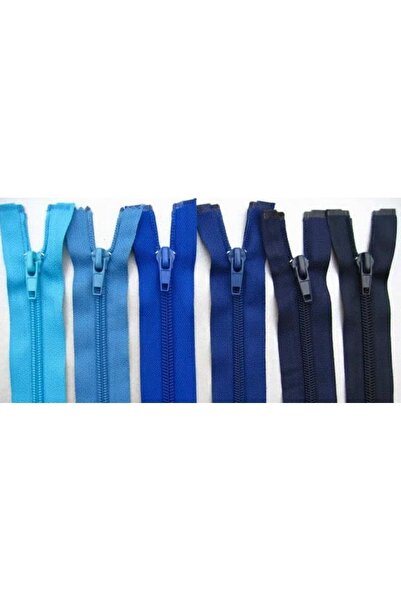 e tuhafiye 5 Adet Mavi Tonlarında Tip10 Fermuar (30-35 CM)