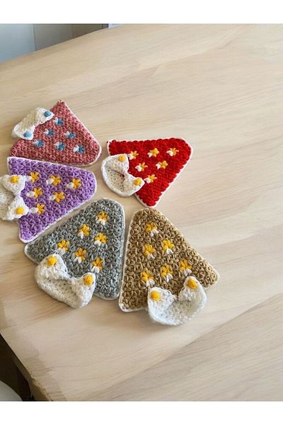heptrend Trend Imb Hand Knitted 5 Pieces Colored Heart Fibers