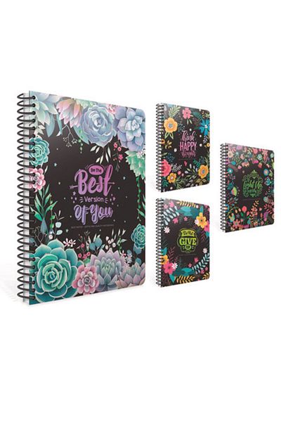 Gıpta Best Notes A4 100 Sheets Checkered Spiral Cardboard Cover 3-Piece Notebook Set (3 Pieces)