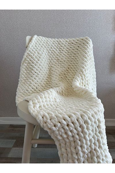 Gamgam Techno 90x90 Cm Ecru Puffy Baby Blanket - Handmade