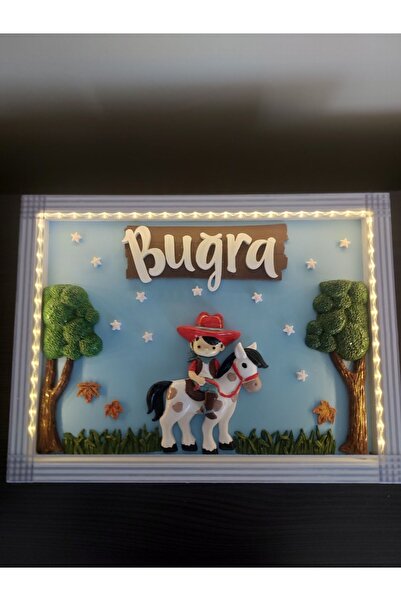 Özlem Bebek Ledli Kapı Süsü Kişiye Özel Mdf Kokulutaş Pano