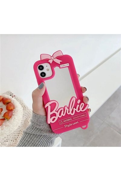 Aksesuarda Moda iPhone 11 Compatible Silicone Case with Mirror Pompom