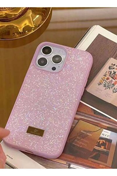 bekcase İphone 14 Pro Uyumlu Taşlı Lüks i Markalı Silikon Kılıf