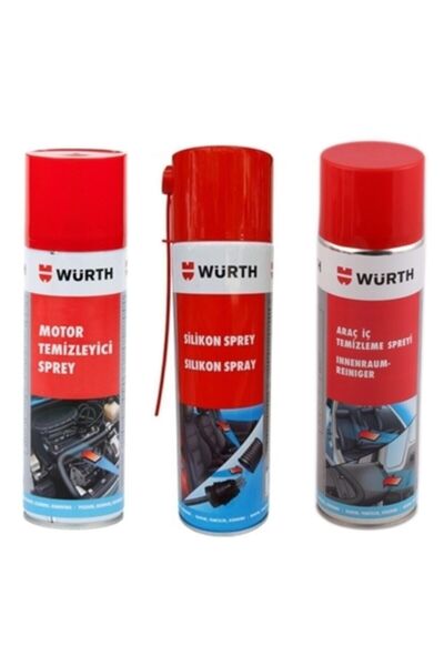 Würth Motor ve Araç İçi Temizleme Sprey ve Silikon Sprey