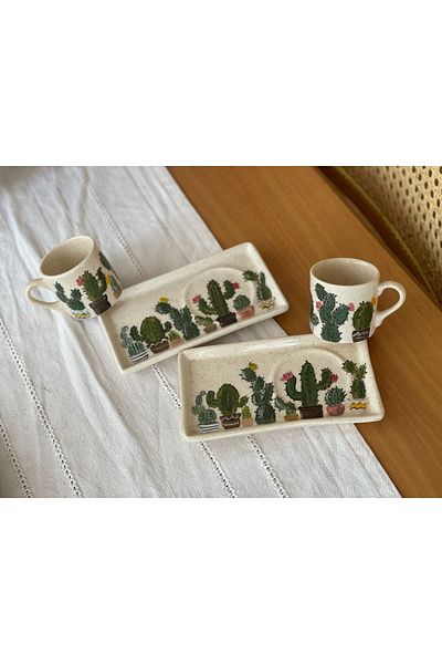Store كوب قهوة تركي بتصميم خاص على شكل صبار - قطعتين