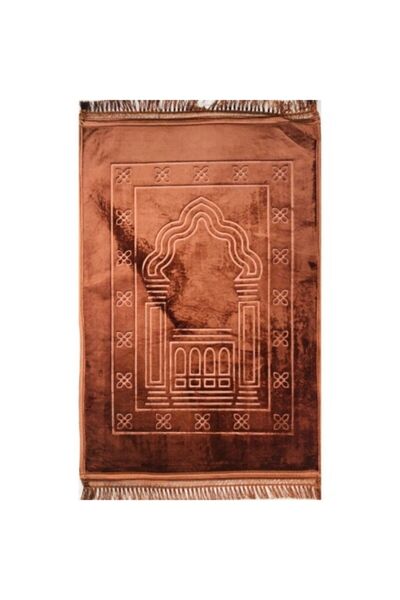 İnanteks Lüks Kalın Yumuşak Peluş Seccade Kaymaz Taban Özellikli Çantalı