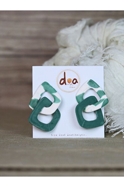 Doa Design El Yapımı Polimer Kil Küpe 2li Tasarım Kadın Aksesuar