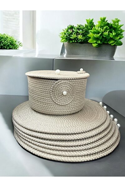 ATELIER طقم شاحن تقديم أمريكي مكون من 6 قطع - سلة خبز ومدرب