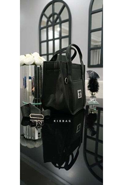 KIBBAG Kadın El ve Omuz Çantası ve Çapraz Çantası, Toto Bag, Askılı, Siyah