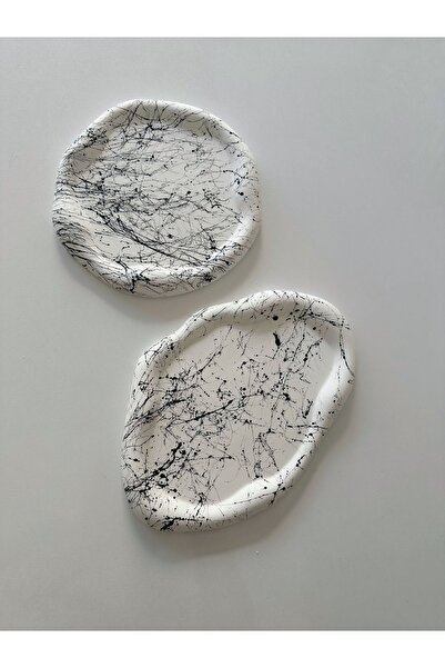 Bautinq Store Σετ 2 τραπεζαρίων από σκυρόδεμα με μαρμάρινο εφέ, στρογγυλό και...