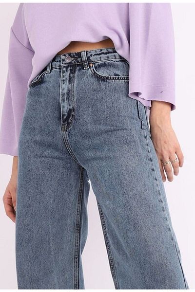DRC trend Lycra largi de damă Pantaloni de blugi din denim cu talie super înaltă pentru femei