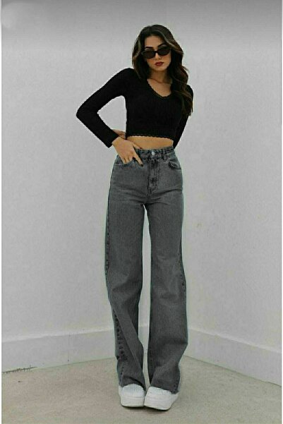 DRC trend She Smoked Lycra Super High Waist Loose Leg Jeans