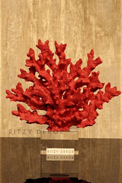 Ritzy Dekor Ev Dekorasyon Dekoratif Cam Ayaklı Mercan Desenli Heykel Tasarıml...