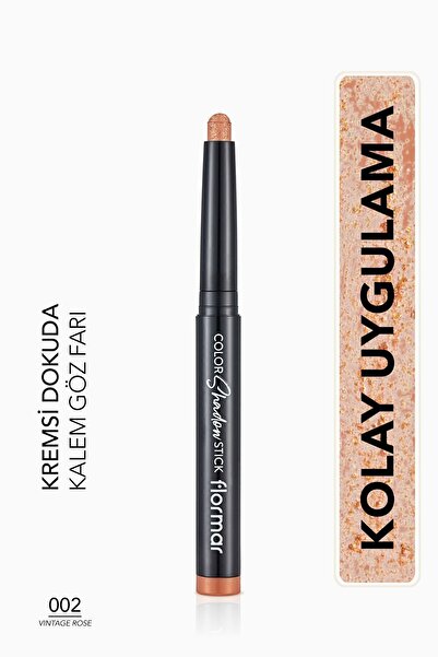 Flormar Suya Dayanıklı Işıltılı Kalem Far -color Shadow Stick- 002 Vintage Rose-8682536039420