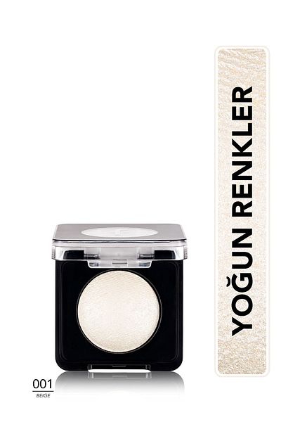 Flormar Intense Shimmer Eyeshadow - Baked Eyeshadow -001 Beige-8682536052344