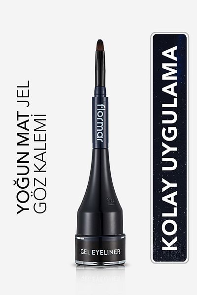 Flormar Intense Pigmented Matte Gel Eyeline with Special Brush Head -gel Eyeliner-02 Oceanblue-8690604591886