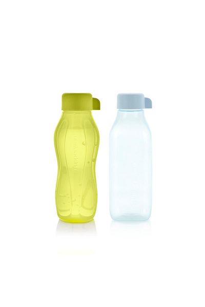 Tupperware Eco Bottle 310 ml Lemon and Square 500 ml Blue Water Bottle Water Bottle Eco Friendly Set of 2