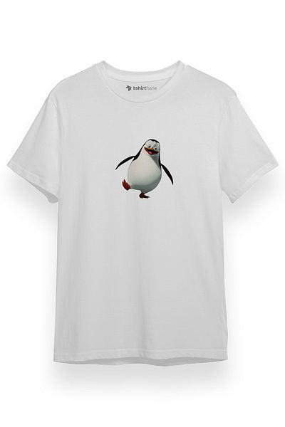 Tshirthane Ανδρικό μπλουζάκι με κοντομάνικο Penguin White