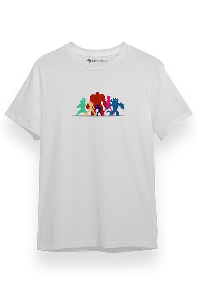 Tshirthane Ανδρικό μπλουζάκι Big Hero 6 Silhouettes Λευκό κοντομάνικο