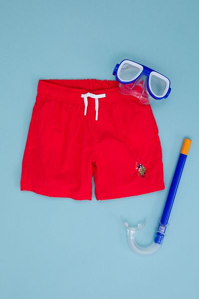 U.S. Polo Assn. Boy's Red Swim Shorts 50266057 -Vr030