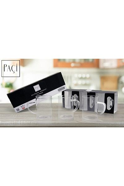ŞENER PAÇİ 3-piece Glass Cup with Handle - Fma 809484