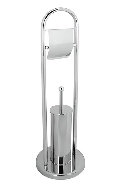 Tema T-May Bathroom Wc Pedestal Paper Holder Chrome Toilet Bowl Toilet Brush Set 430