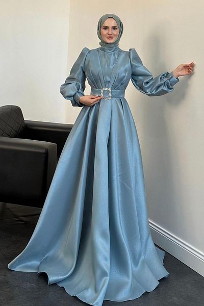 MERVEN AKYÜZ Βραδινό φόρεμα μέντα Cleopatra Taffeta