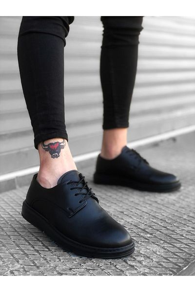 BOA BA0003 - Black High-Sole Casual Men's Shoes