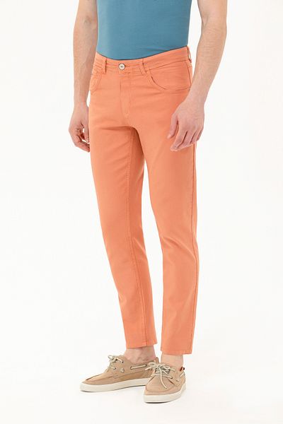 U.S. Polo Assn. Мъжки платнени панталони с цвят тухла 50263821-VR031