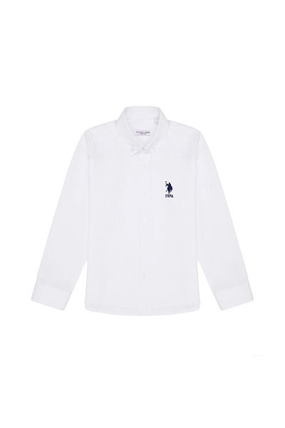 U.S. Polo Assn. Λευκό μακρυμάνικο βασικό αγορίστικο πουκάμισο - 50266085 -VR013