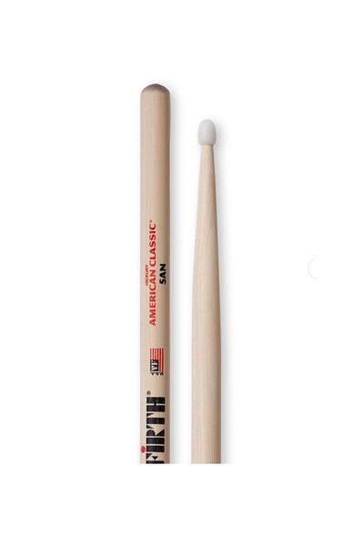 VIC FIRTH Vıcfırth V5An Drumsticks (Pair) 5A Nylon, Hickory, 0.565"X16", Medium Drumsticks (Pair)5A Nylon