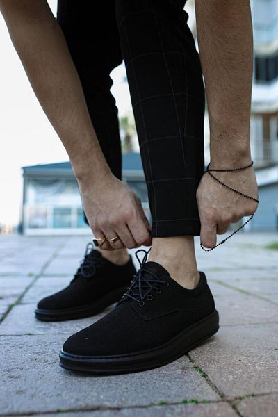 K&A Classic Men's Shoes Black Suede (Black Sole)