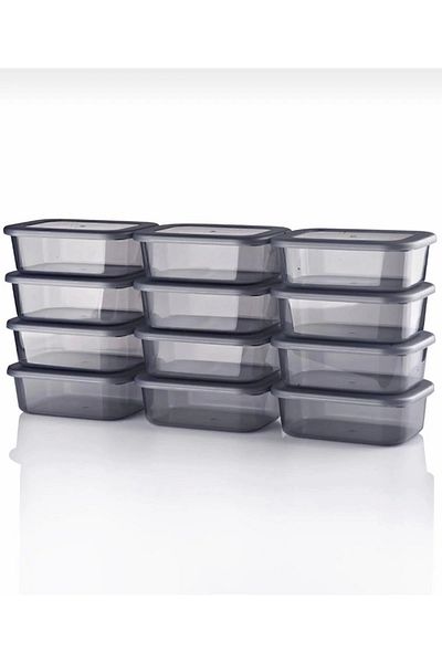 Omaş Household Product 12 Pieces 250ml Storage Container Set, Breakfast, Pulses Snack Bowl Fruit Spice Box with Lid