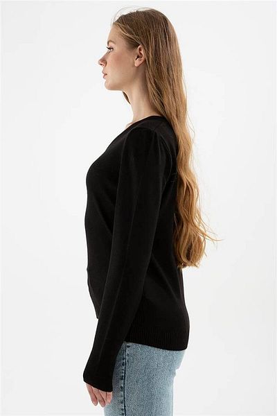 Fashion Friends Pulover cu decolteu în V negru