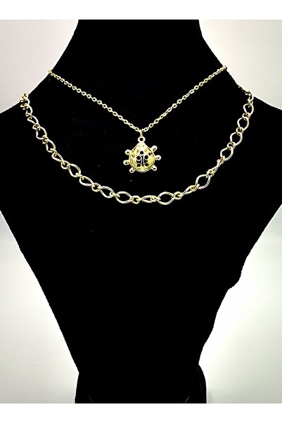 Monalisa Home قلادة بتصميم خاص بدون تشويه مع شكل سلسلة ذهبية اللون