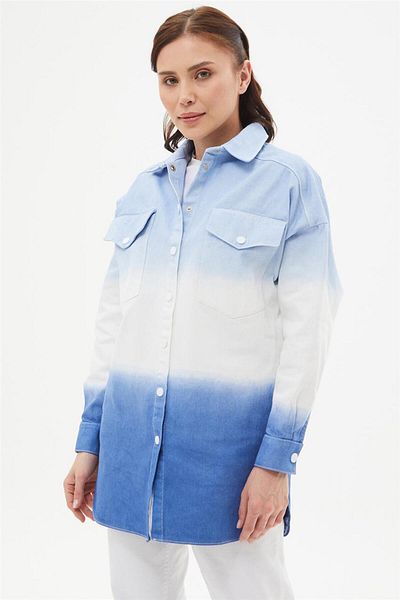 Kayra Jachetă cu gradient din denim albastru