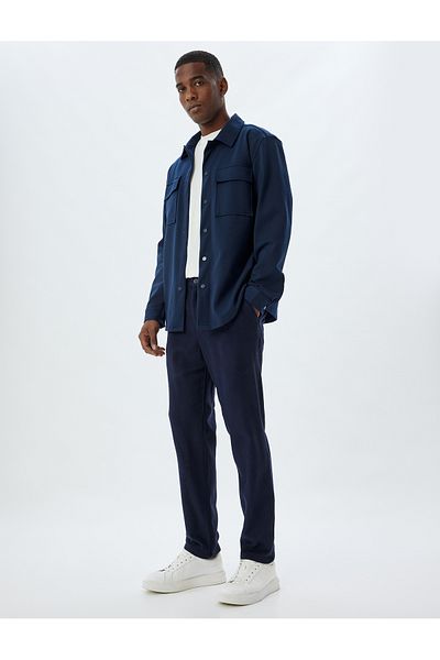 Koton Chino-Hose aus Viskose-Mischgewebe – Taschendetail