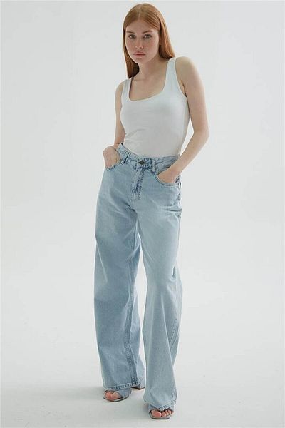 Fashion Friends Pantaloni largi din denim A.Blue