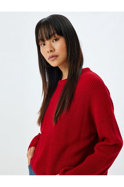 Koton Round Neck Long Sleeve Basic Knitwear Sweater - Regular Fit