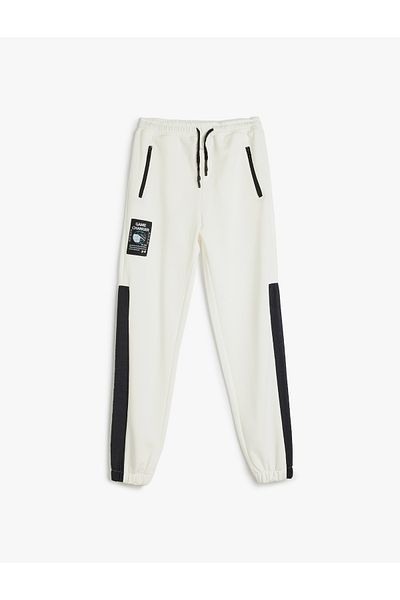 Koton Jogginghose aus Baumwolle – Taillenbinde und Taschen, Farbblock