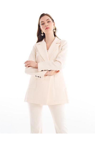 KYR Jachetă Blazer de bază Vanilie