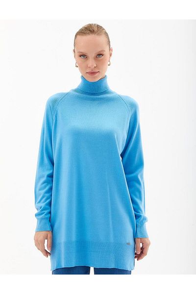 Kayra Πλεκτό ζιβάγκο Τούνικ Sky Blue