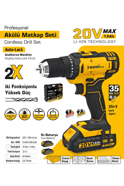 SGS AKÜLÜ VİDALAMA SETİ 20 VOLT