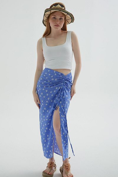 Fashion Friends Fusta Midi cu model Albastru