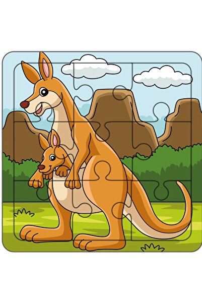 Br Toys Kanguru İlk Puzzlem Eğitici Öğretici Ahşap Oyuncak - 9 Parça Bebek ve...
