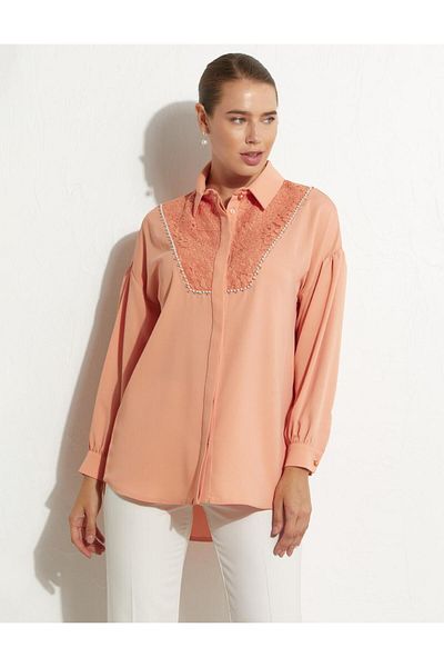 Kayra Tunica din Dantela Ascunsa Pavi Peach